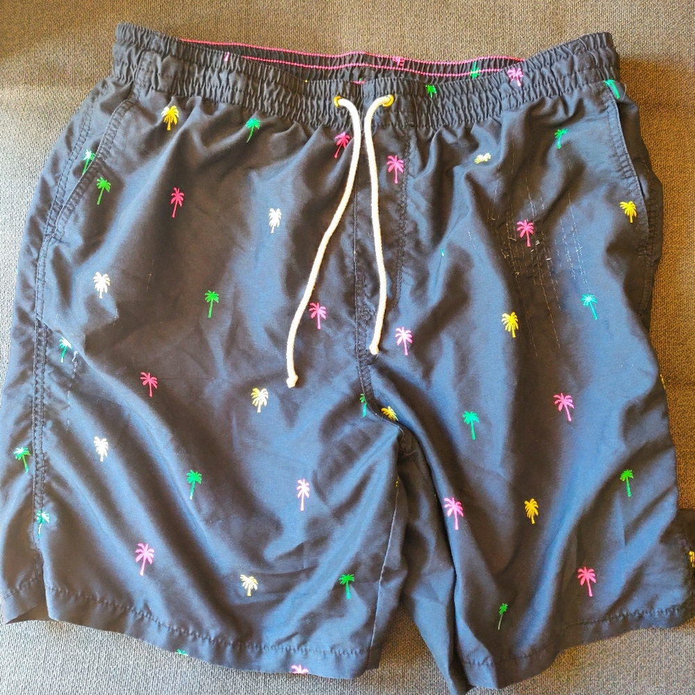 XL mens Old Navy multi neon color swim trunks
